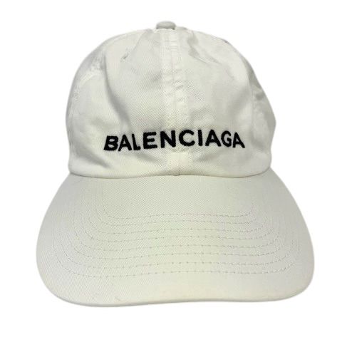 Balenciaga Cap Hat Cotton Logo Embroidery L White — view 2