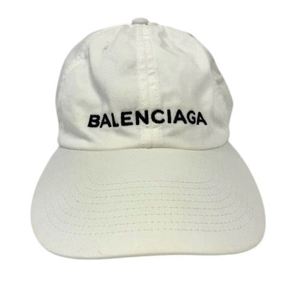 Balenciaga Cap Hat Cotton Logo Embroidery L White — view 2