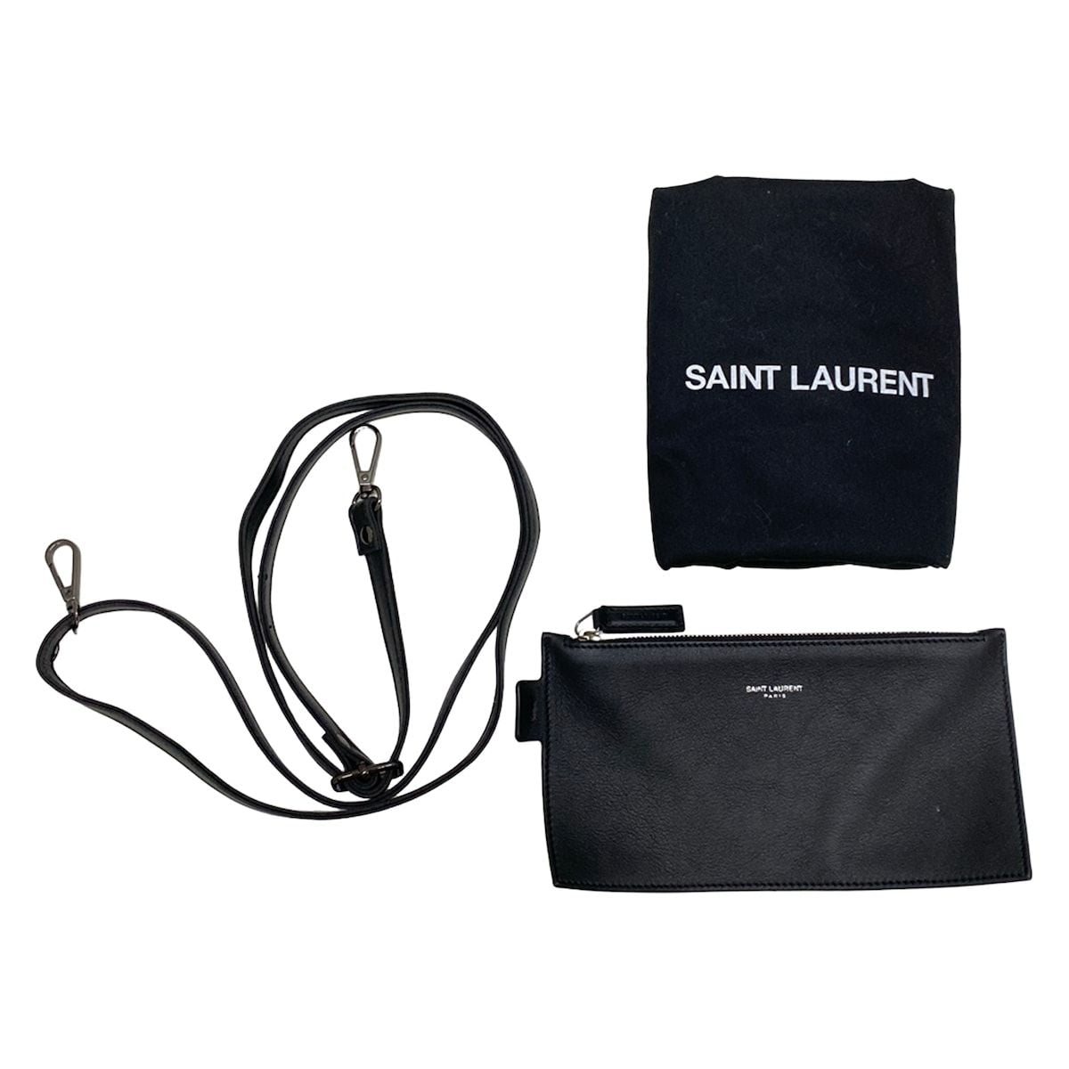 Saint Laurent Paris Shoulder Bag Ivory Black Leather — view 8