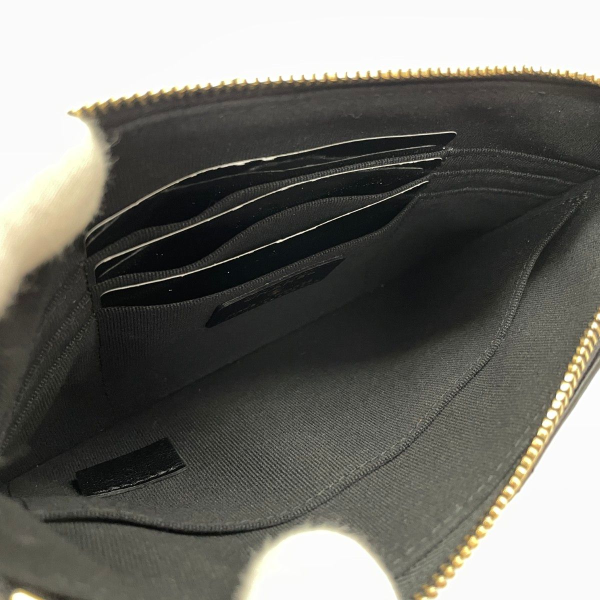 Chanel Quilted CC Logo Flat Pouch Lambskin Black — view 6