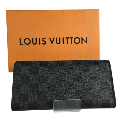 Louis Vuitton Wallet Damier Graphite Portefeuille Plaza Black Box Cloth