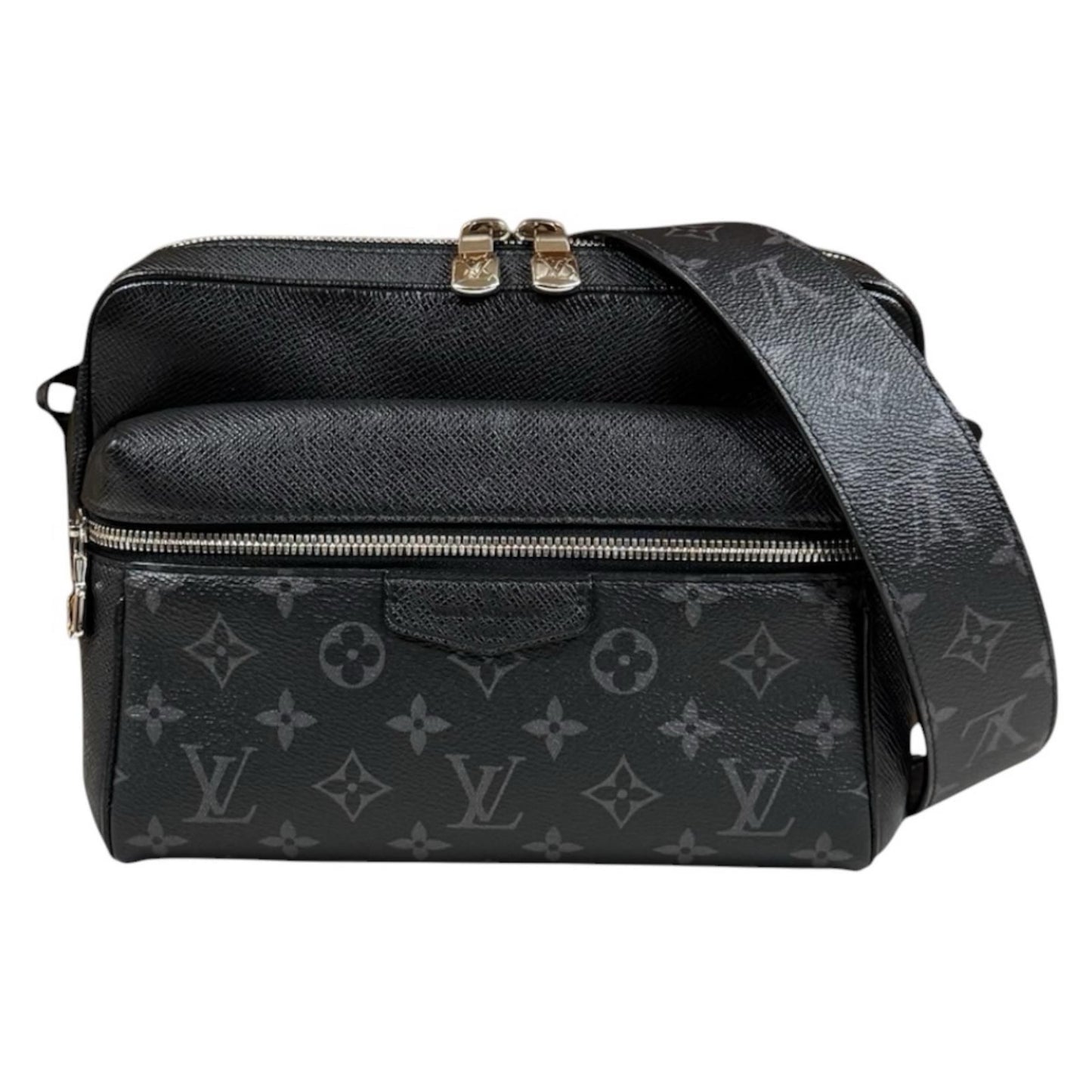 Louis Vuitton Outdoor Messenger PM Taigarama Shoulder Bag Taiga Leather Black