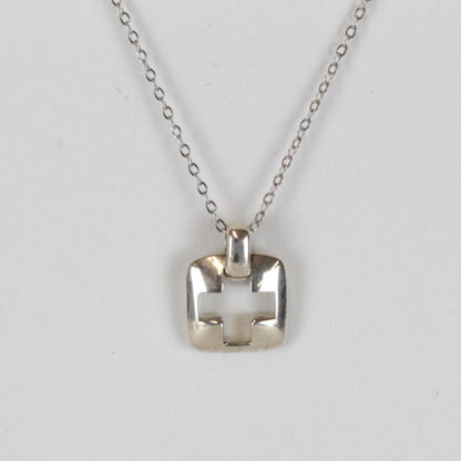 Tiffany & Co 925 Sterling Silver Pierced Cross Chain Aftermarket Necklace — view 2