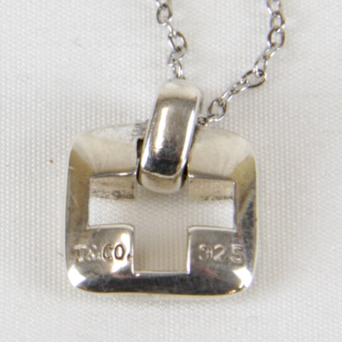 Tiffany & Co 925 Sterling Silver Pierced Cross Chain Aftermarket Necklace — view 5