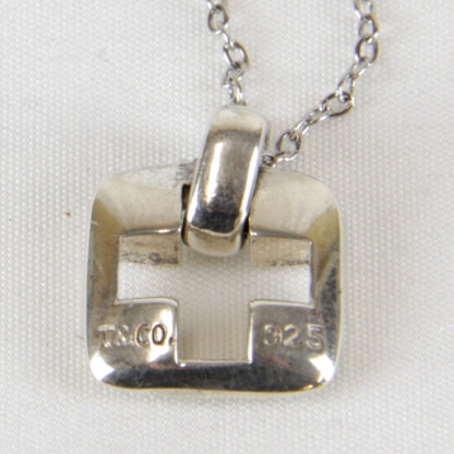 Tiffany & Co 925 Sterling Silver Pierced Cross Chain Aftermarket Necklace — view 5