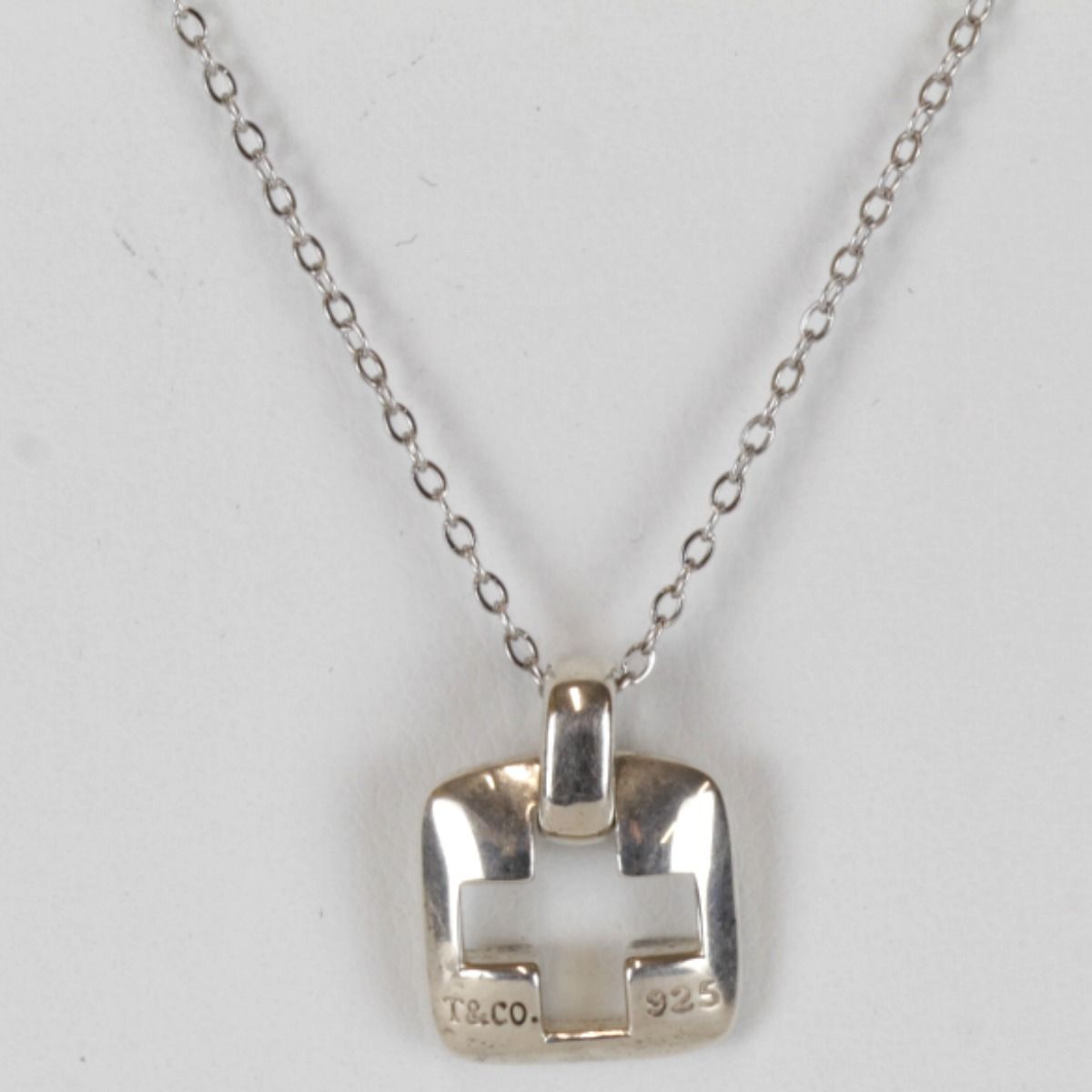 Tiffany & Co 925 Sterling Silver Pierced Cross Chain Aftermarket Necklace — view 3