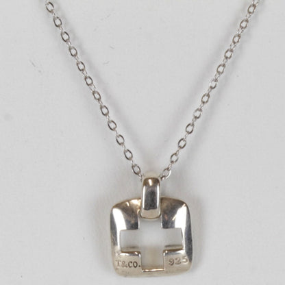 Tiffany & Co 925 Sterling Silver Pierced Cross Chain Aftermarket Necklace — view 3