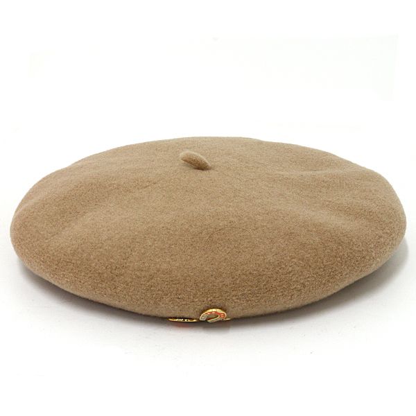 Hermes Beret Boni Merino Wool Felt Calf Beige Trench Hat