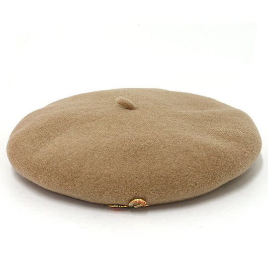 Hermes Beret Boni Merino Wool Felt Calf Beige Trench Hat