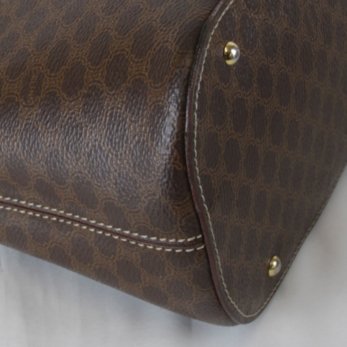 Celine Macadam Strap Handbag Leather Brown — view 4