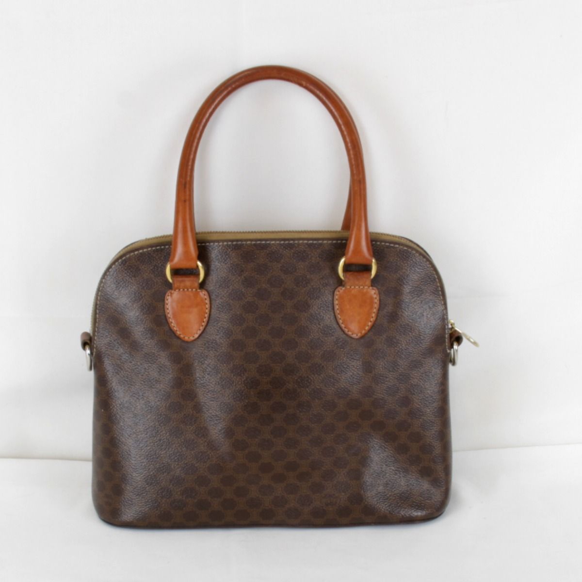 Celine Macadam Strap Handbag Leather Brown — view 2