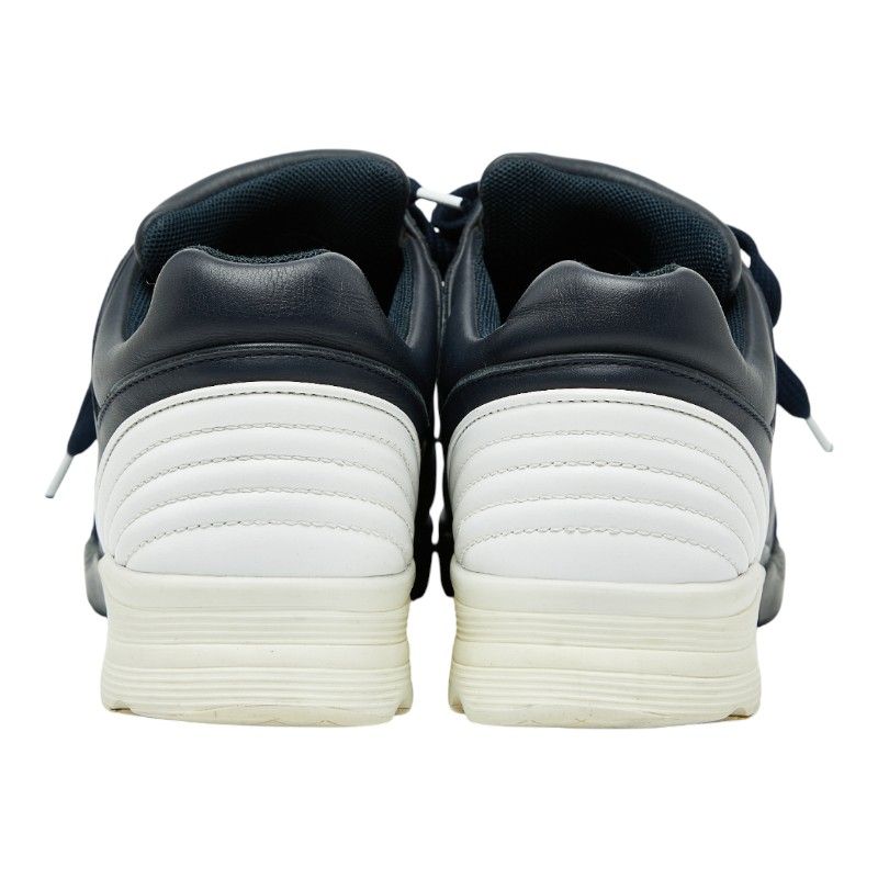 Chanel CC Logo Sneakers 37.5 Navy White Leather — view 5