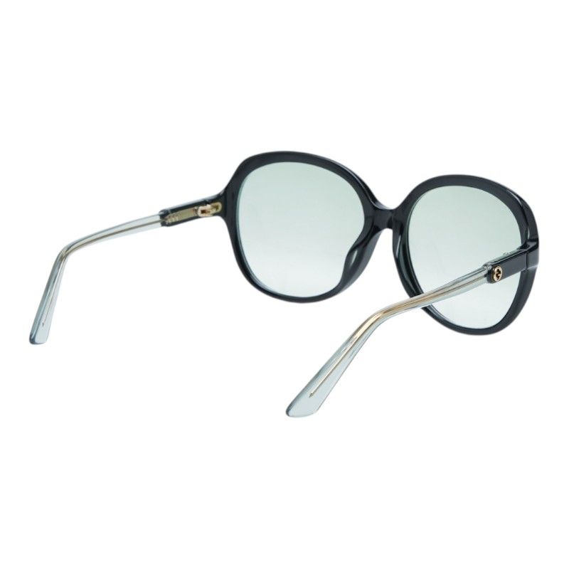 Gucci Interlocking Sunglasses Black Green Acetate 1- Eyewear — view 2