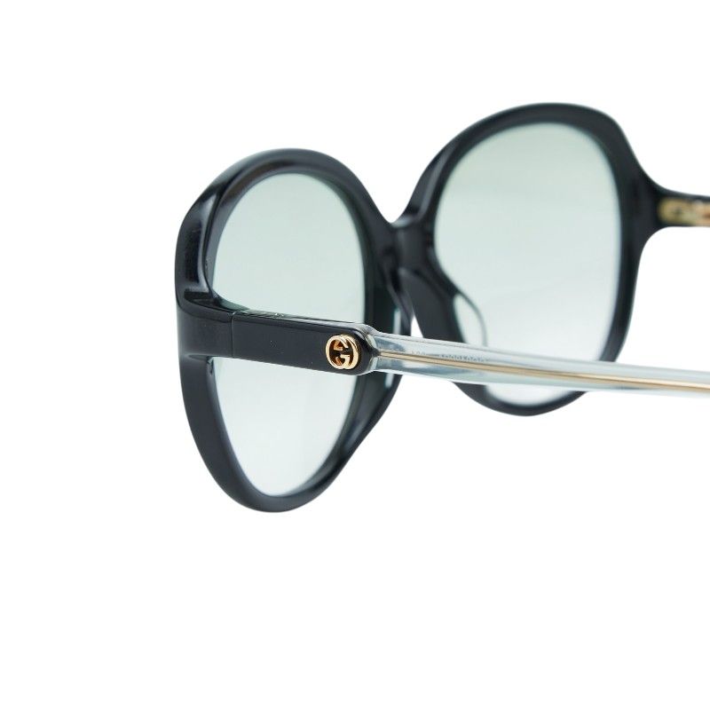 Gucci Interlocking Sunglasses Black Green Acetate 1- Eyewear — view 4
