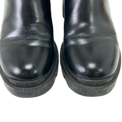 Gucci Side Gore Boots Leather with Crystal Belt 36 Black — view 5