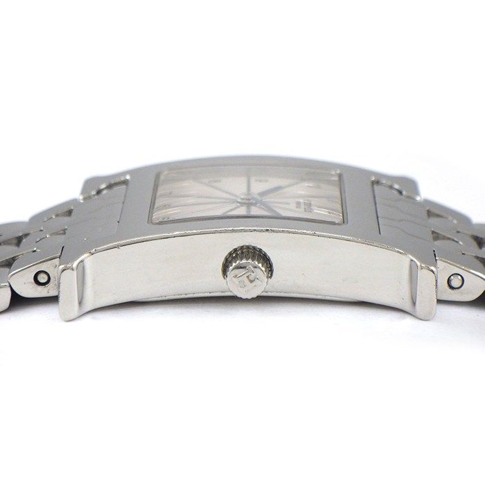 Hermes Watch Square White Guilloche Dial SS Quartz Analog Box and Paper — view 2