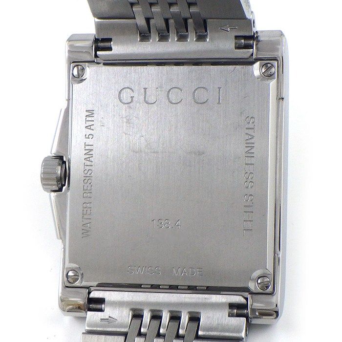 Gucci Watch Timeless Rectangle 138.4 Rectangular Sunray Silver Dial Date SS — view 4