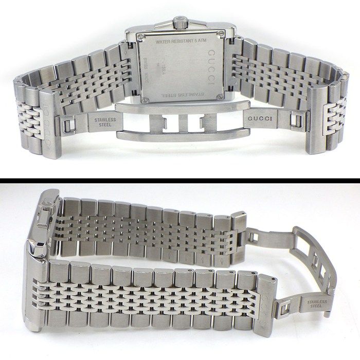 Gucci Watch Timeless Rectangle 138.4 Rectangular Sunray Silver Dial Date SS — view 3