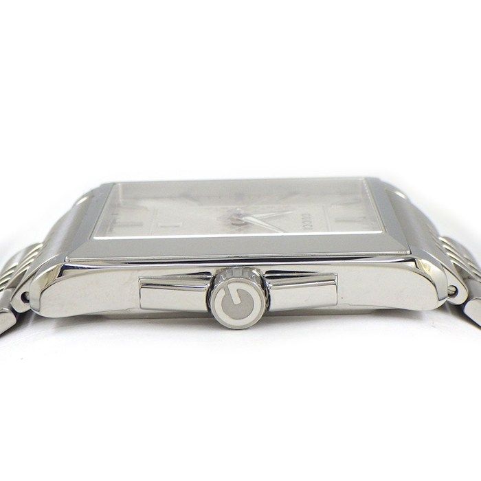 Gucci Watch Timeless Rectangle 138.4 Rectangular Sunray Silver Dial Date SS — view 2