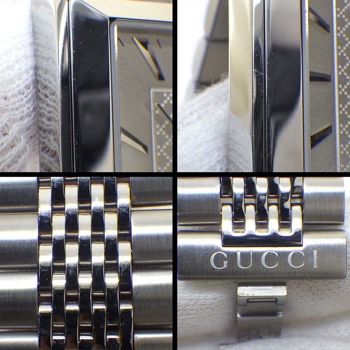 Gucci Watch Timeless Rectangle 138.4 Rectangular Sunray Silver Dial Date SS — view 8