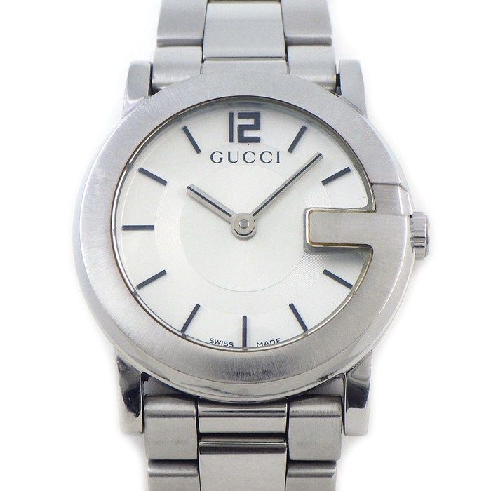 Gucci Watch Round Silver Dial SS Quartz Analog