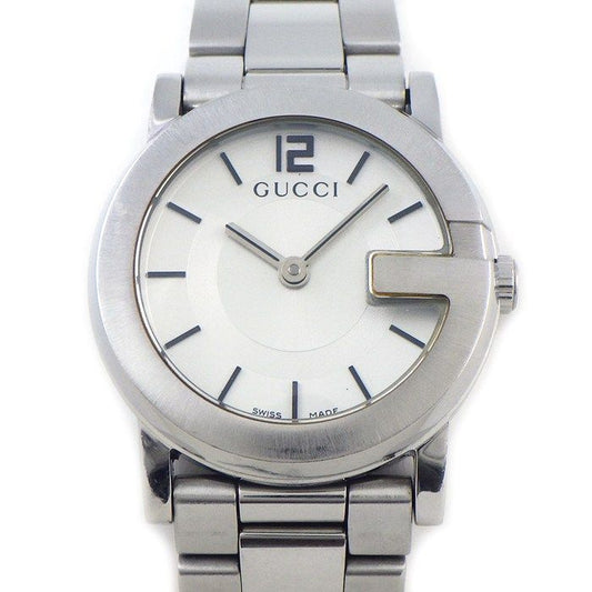 Gucci Watch Round Silver Dial SS Quartz Analog