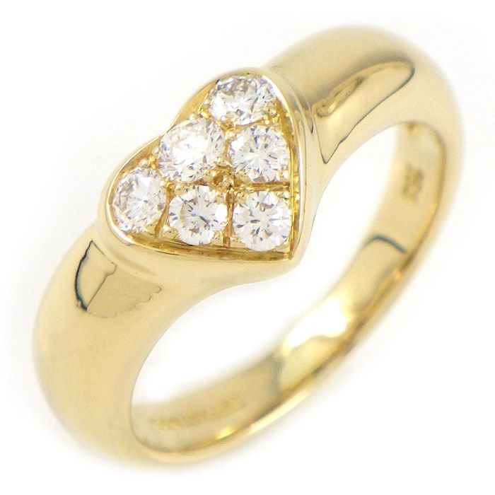 Tiffany & Co Ring Friendship Heart Motif Points Diamond 18k Yellow Gold