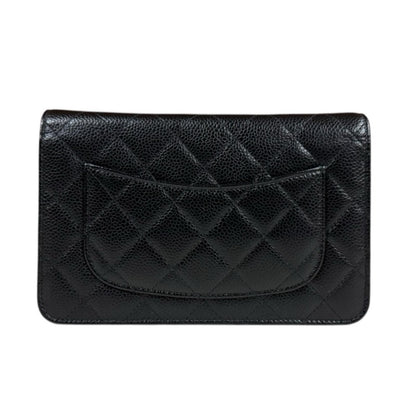 Chanel Quilted Shoulder Bag Caviar Leather Black — view 3
