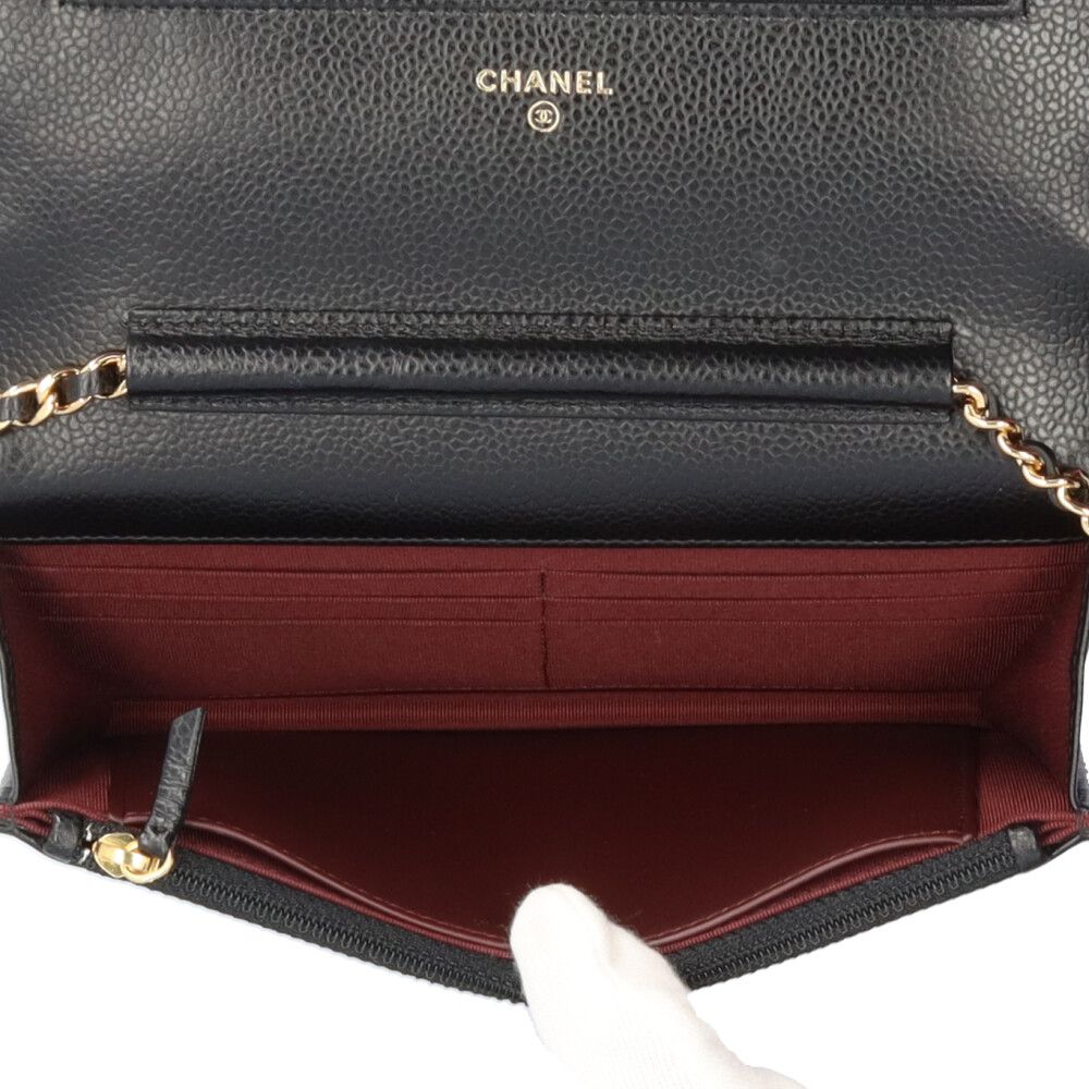 Chanel Quilted Shoulder Bag Caviar Leather Black — view 6