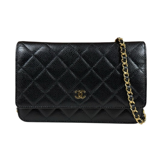 Chanel Quilted Shoulder Bag Caviar Leather Black