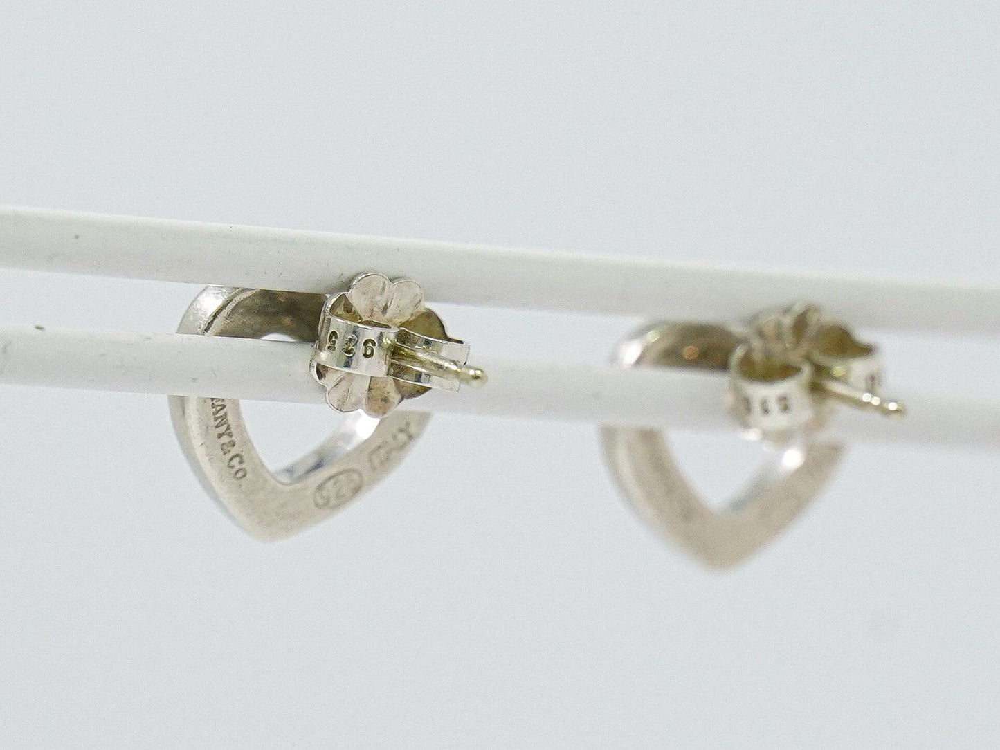Tiffany & Co Open Heart 925 Earrings Silver — view 7