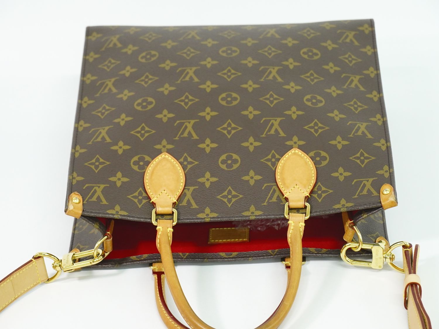 Louis Vuitton LV Sac Plat PM Monogram 2-Way Shoulder Bag Brown — view 5