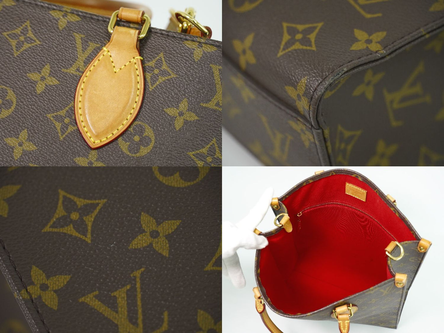 Louis Vuitton LV Sac Plat PM Monogram 2-Way Shoulder Bag Brown — view 7