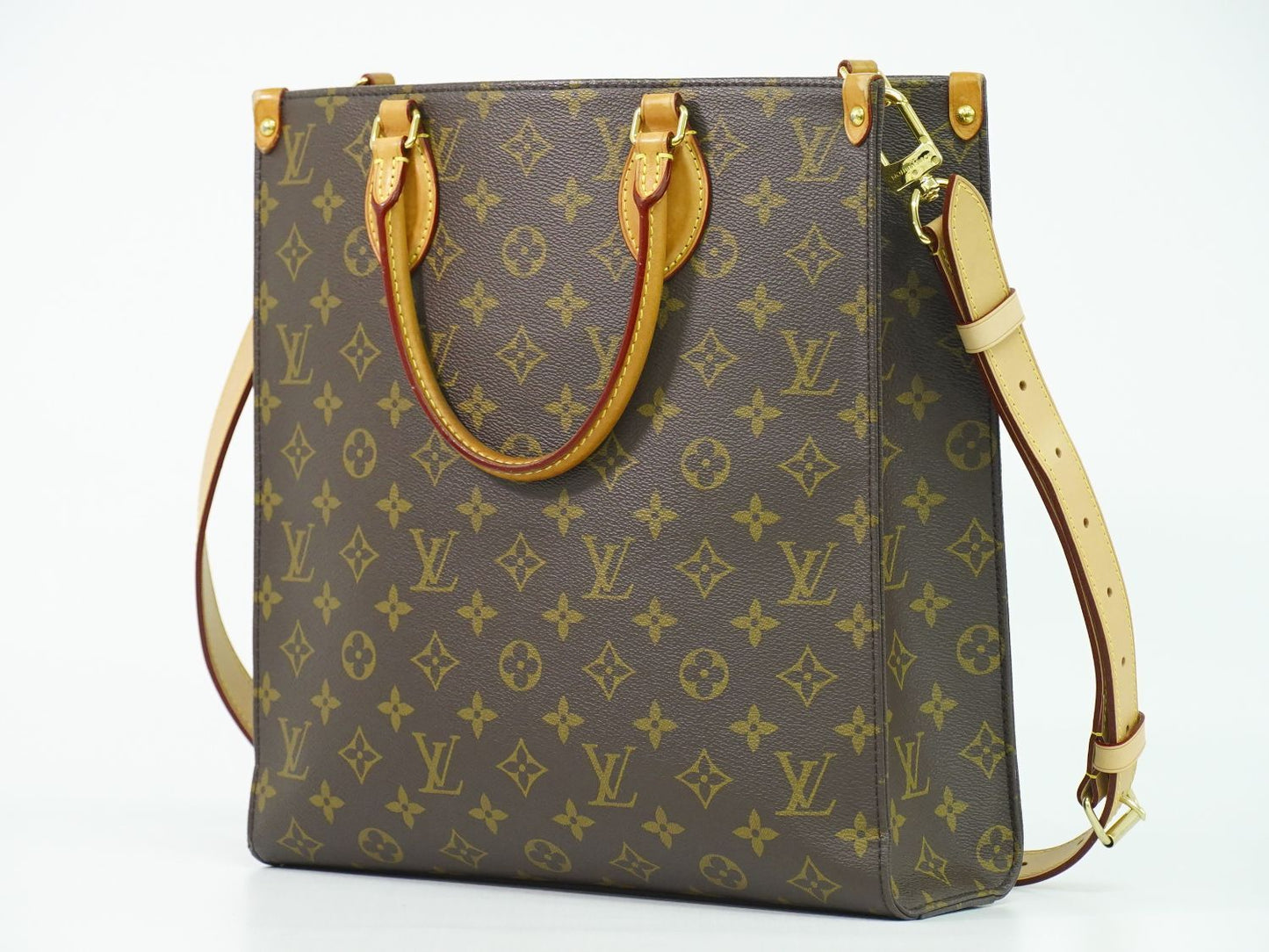 Louis Vuitton LV Sac Plat PM Monogram 2-Way Shoulder Bag Brown — view 2