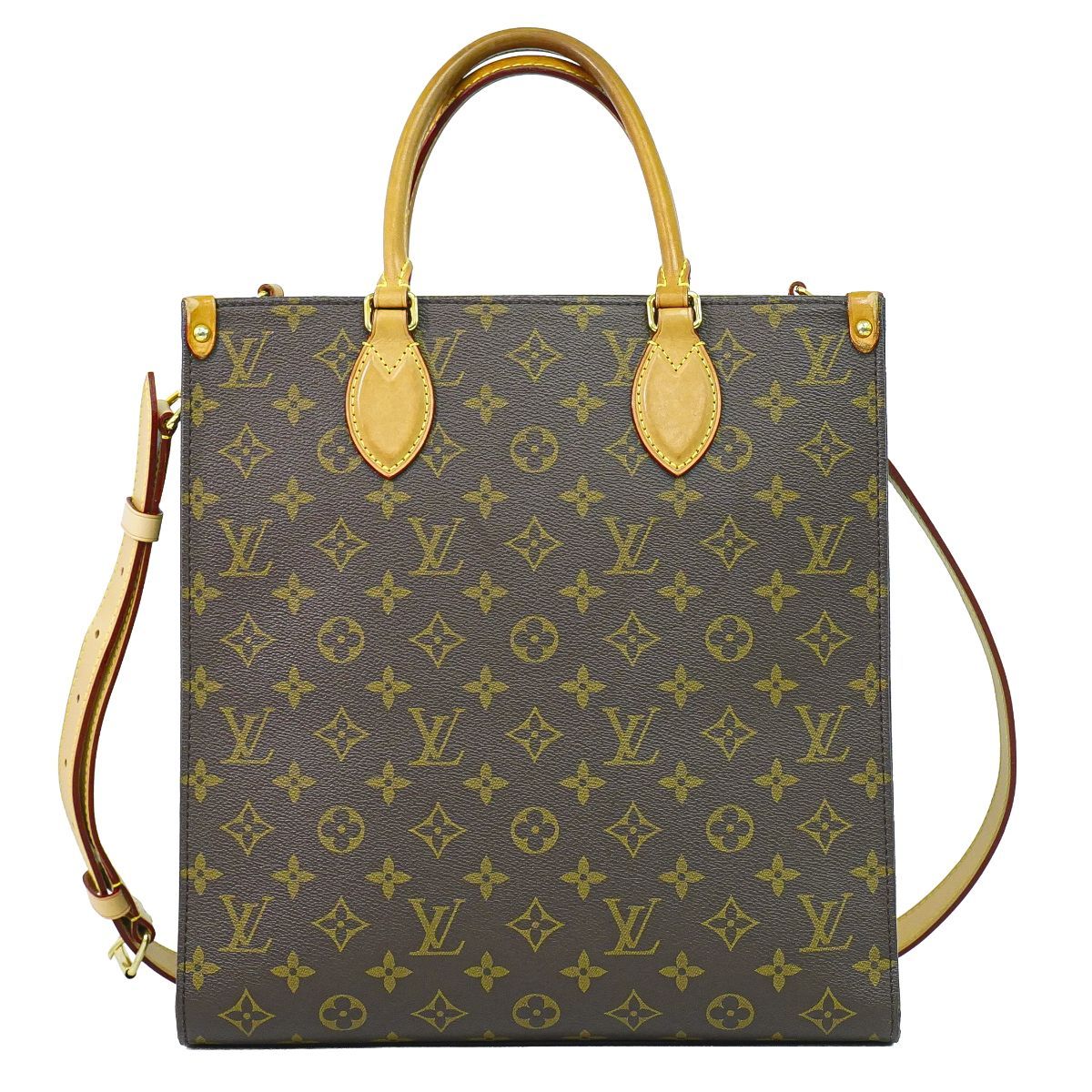 Louis Vuitton LV Sac Plat PM Monogram 2-Way Shoulder Bag Brown