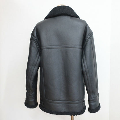 Fendi Ten Jacket 44 Black FF Zucca Ahbd Shearling Leather — view 2