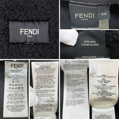 Fendi Ten Jacket 44 Black FF Zucca Ahbd Shearling Leather — view 5