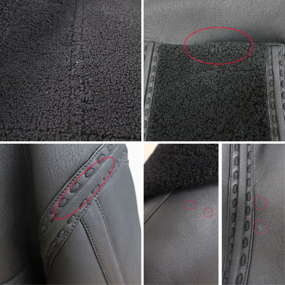 Fendi Ten Jacket 44 Black FF Zucca Ahbd Shearling Leather — view 9