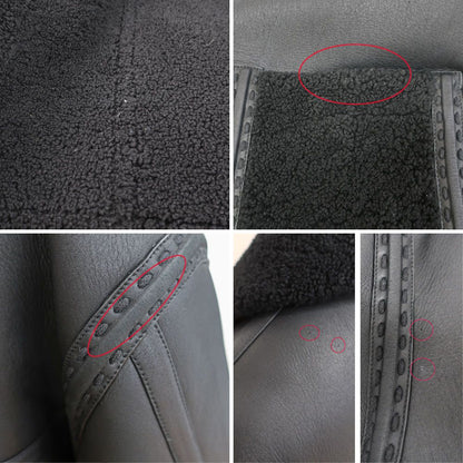 Fendi Ten Jacket 44 Black FF Zucca Ahbd Shearling Leather — view 9