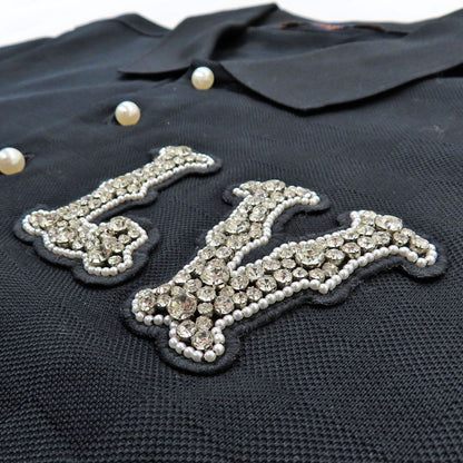 Louis Vuitton LV Embroidery Cotton Pique Polo Shirt S Black Bijoux — view 7