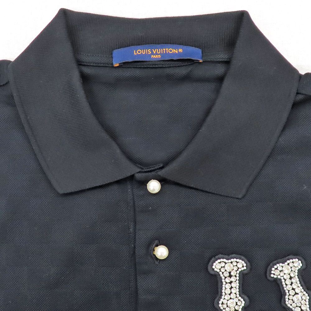 Louis Vuitton LV Embroidery Cotton Pique Polo Shirt S Black Bijoux — view 4