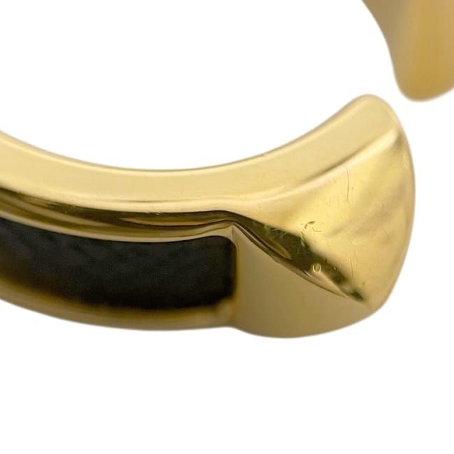 Hermes Ring Athena Double Clu Gold Black Golden