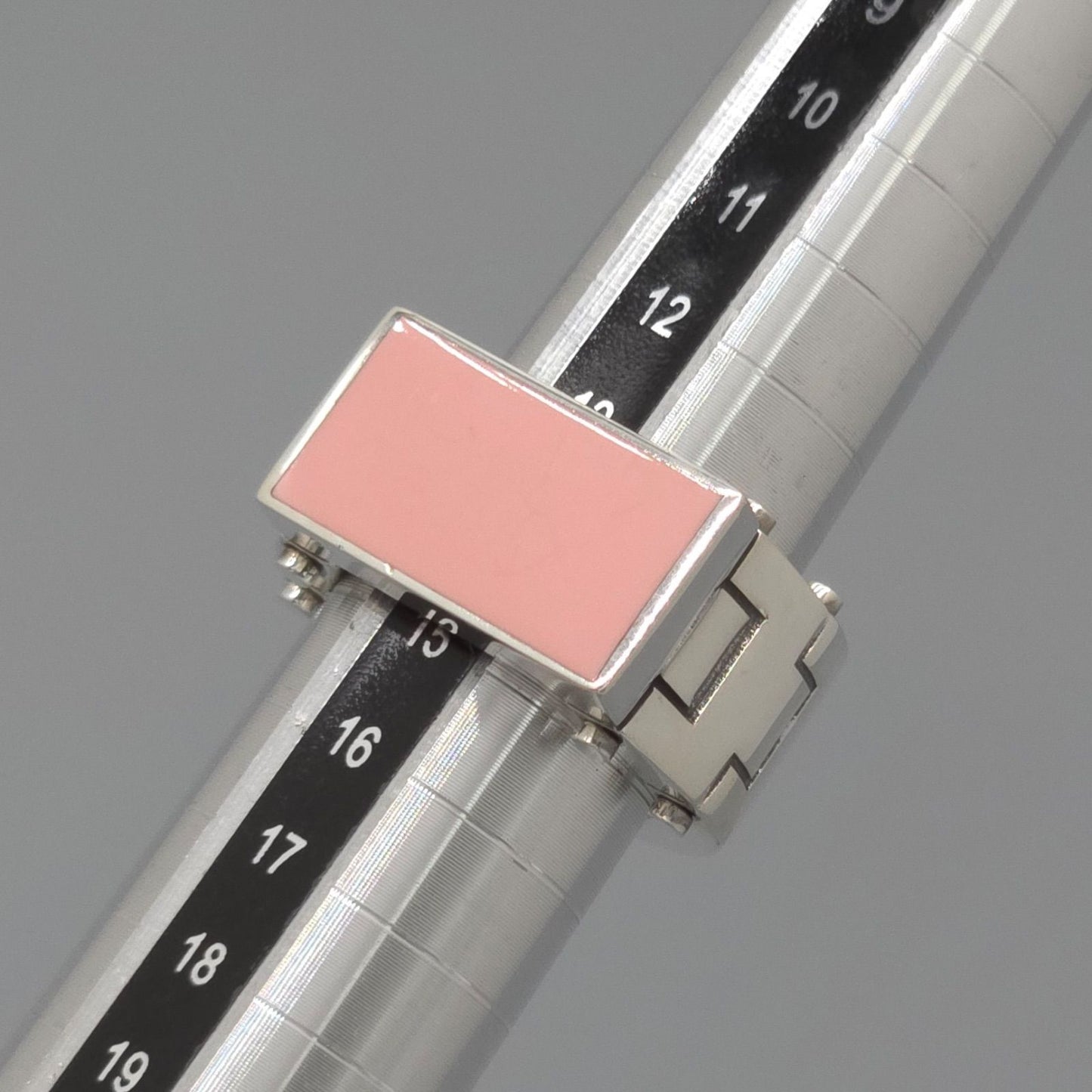 Bottega Veneta Enamel Bolt Ring Pink Color Sterling Silver Box — view 7