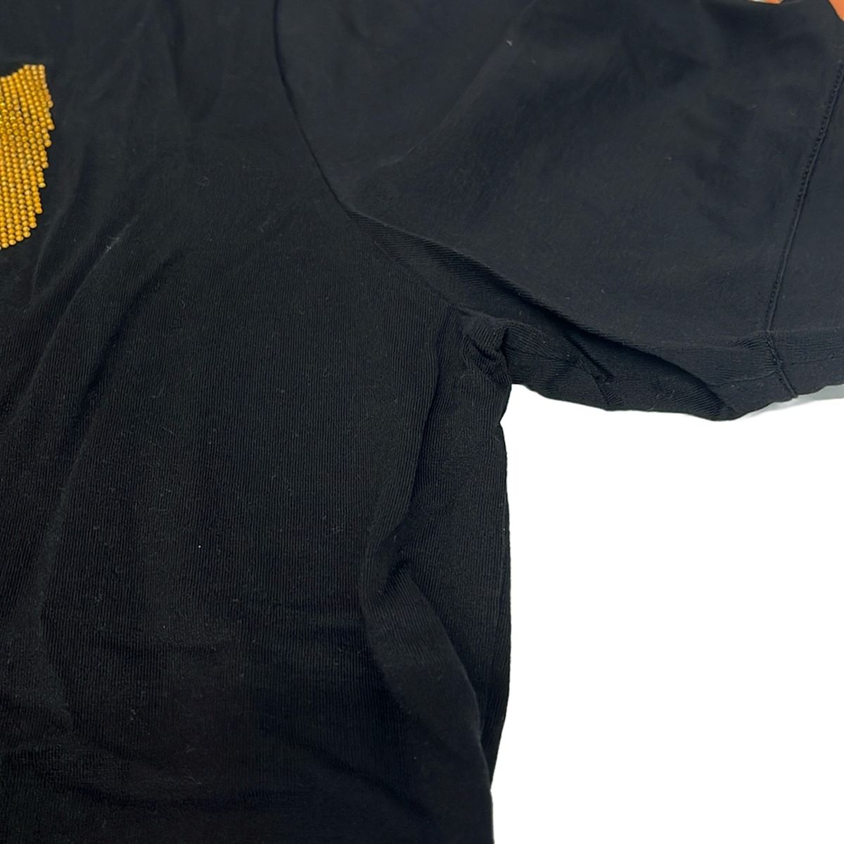 Fendi Short Sleeve T-Shirt IT 54 Black Gold Silver Crew Neck Line Stone Bag Bugs — view 7
