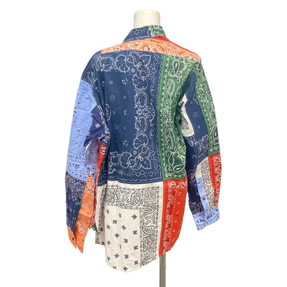 Loewe Long Sleeve Shirt L Navy Red Multi Paisley Pattern Deformed — view 2