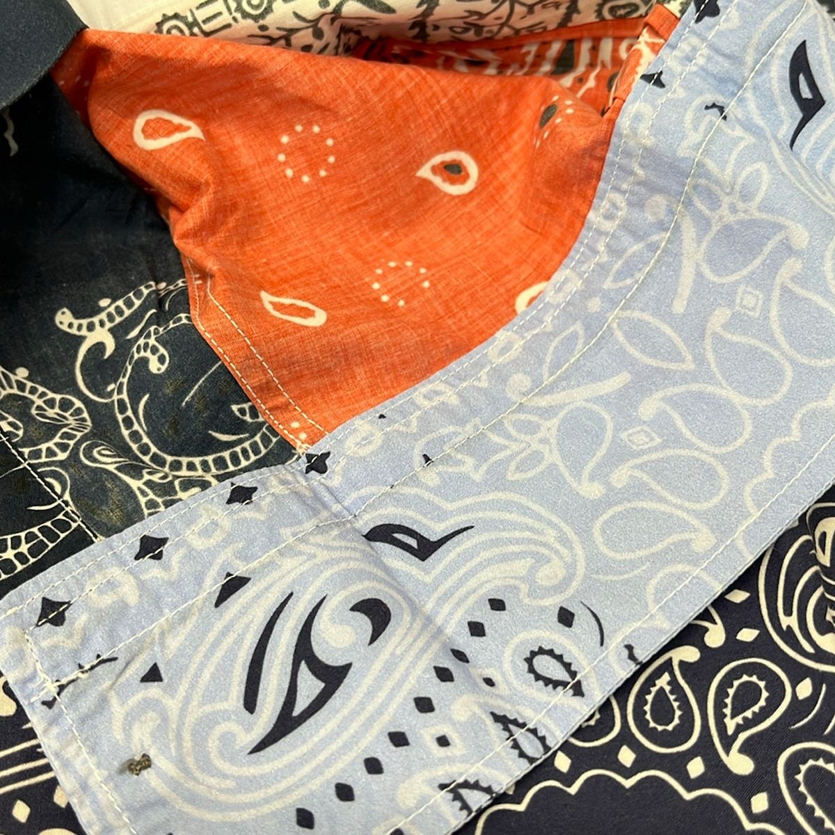 Loewe Long Sleeve Shirt L Navy Red Multi Paisley Pattern Deformed — view 7