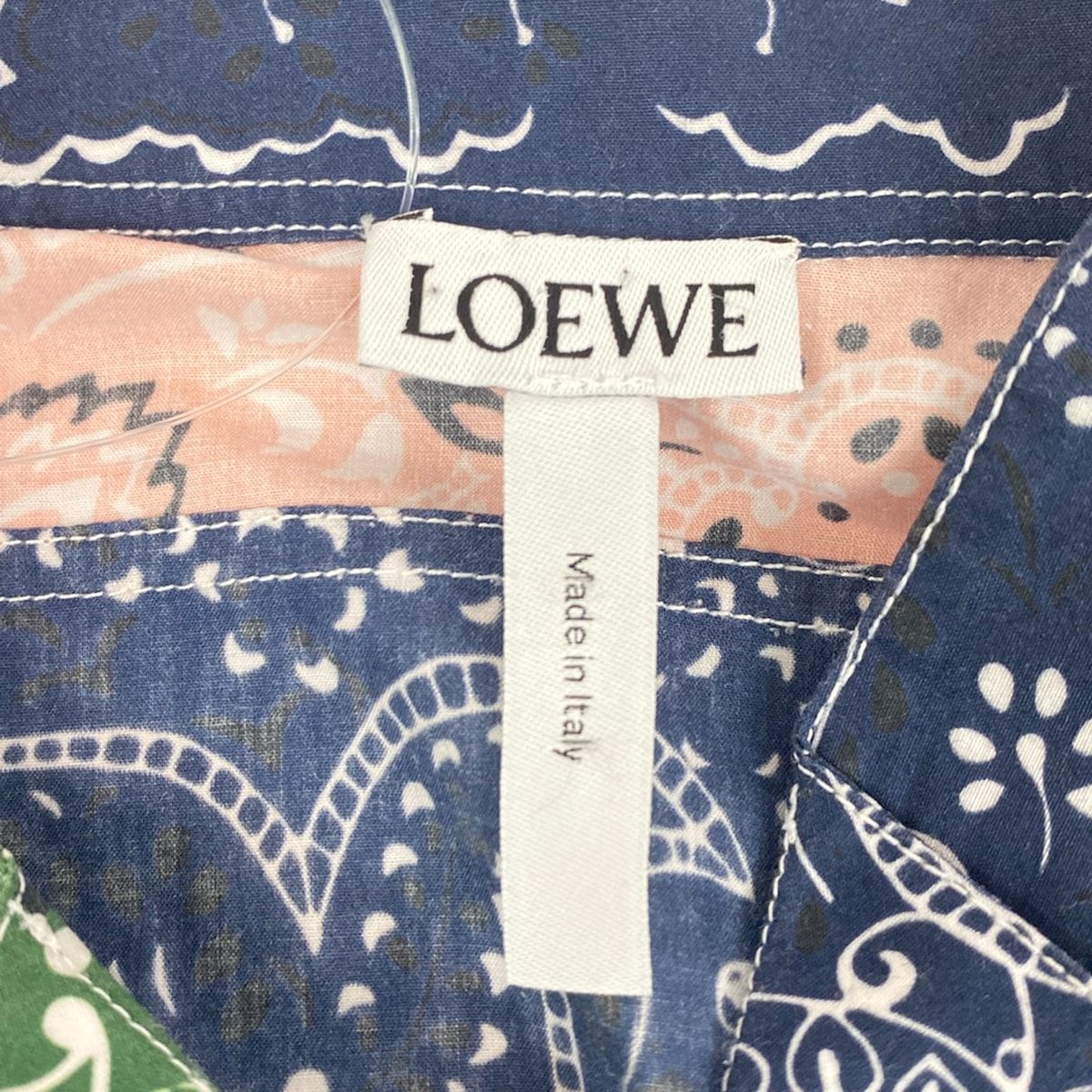 Loewe Long Sleeve Shirt L Navy Red Multi Paisley Pattern Deformed — view 3