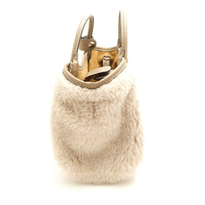 Max Mara Tmarin T Marine Teddy Bear Shoulder Bag Camelx Gray Small — view 5
