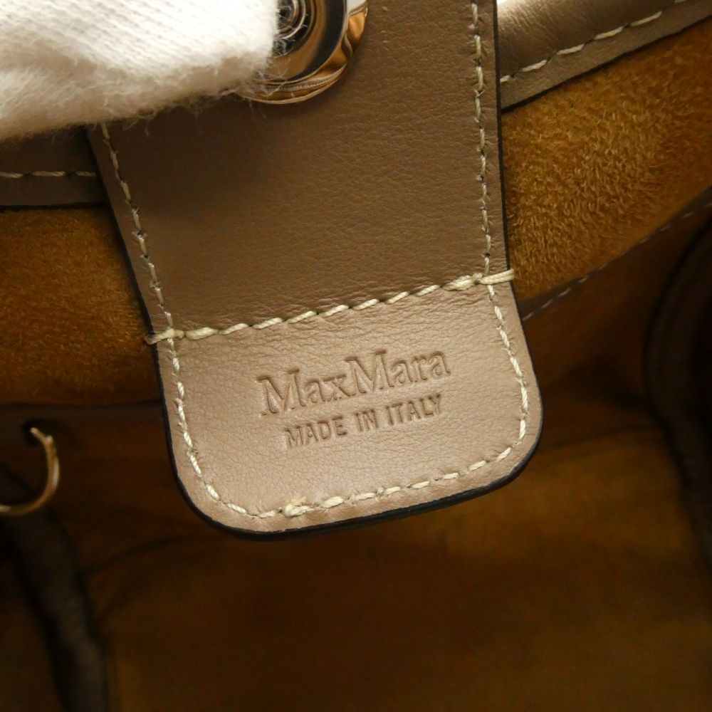 Max Mara Tmarin T Marine Teddy Bear Shoulder Bag Camelx Gray Small — view 7