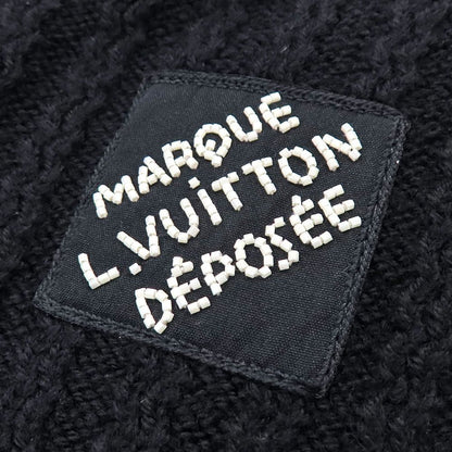 Louis Vuitton V-neck Merino Wool Vest with Blue Pattern L Black — view 8